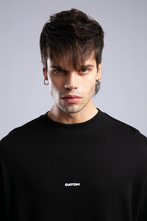 Minimalist Layered Long Sleeve Oversized T-shirt – White & Black