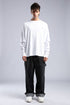 Minimalist Layered Long Sleeve Oversized T-shirt – White & Black