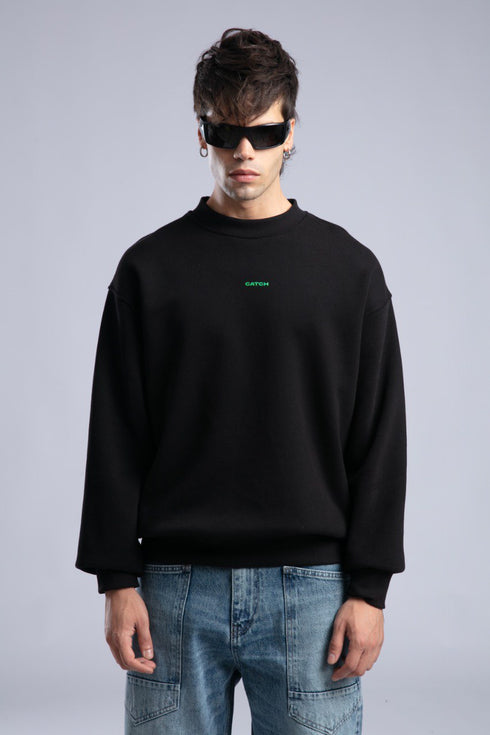 Minimalist Oversized Crewneck Sweatshirt - CATCH Logo Pullover