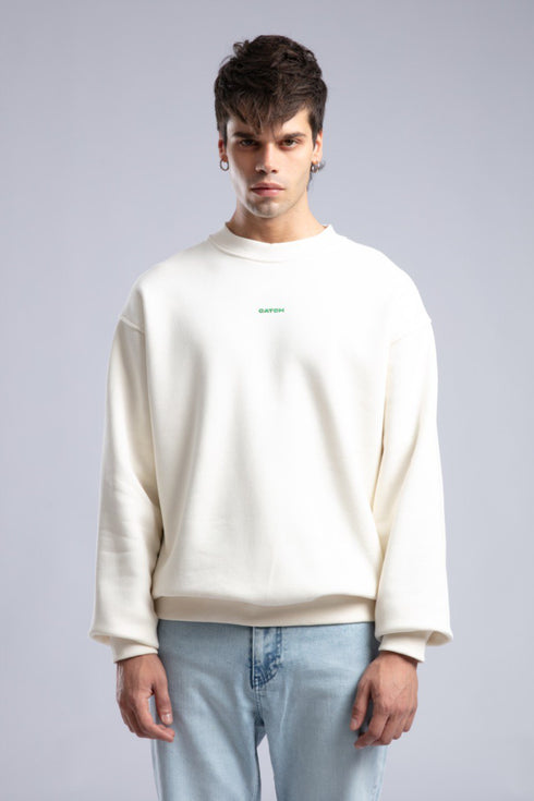 Minimalist Oversized Crewneck Sweatshirt - CATCH Logo Pullover