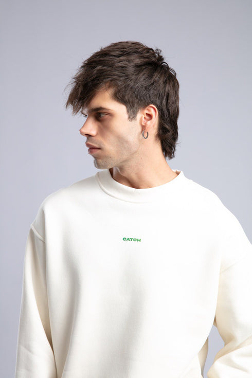 Minimalist Oversized Crewneck Sweatshirt - CATCH Logo Pullover