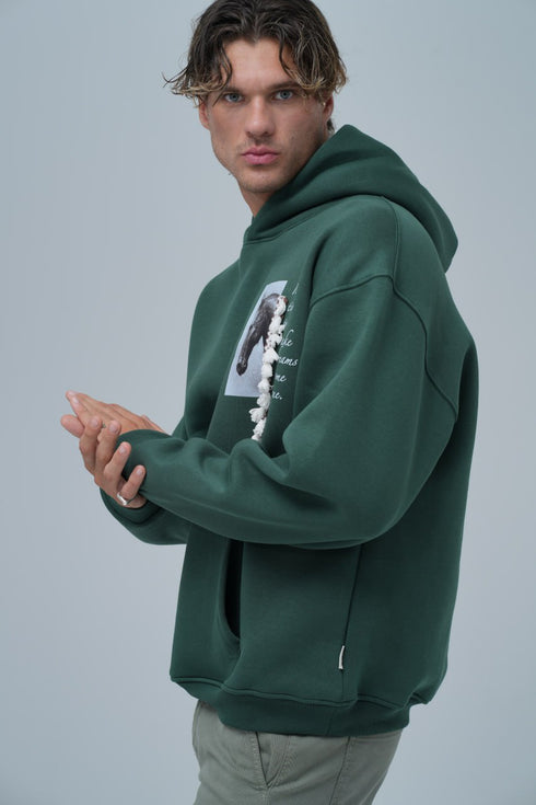 Mixed-Media Horse Graphic Hoodie