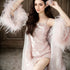 Blush Pink Sequin and Ostrich Feather Long Robe Set – Glamorous Elegance