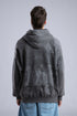 Oversized Art Print Zip-Up Hoodie - Vintage Washed Full-Zip Sweatshirt