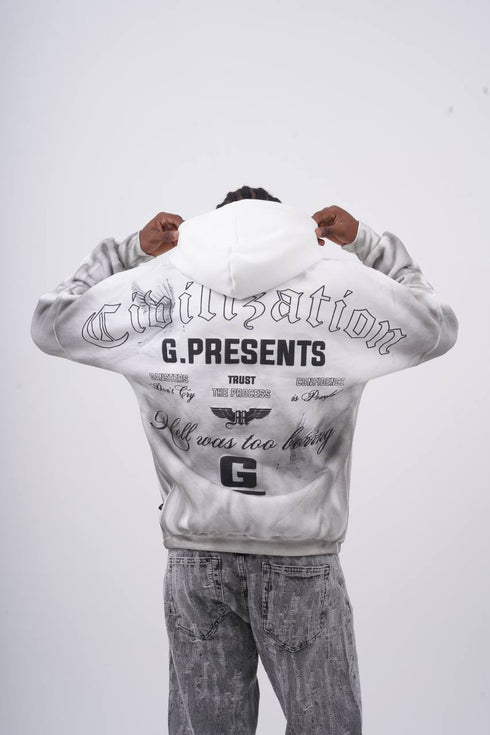 Oversized "Civilization" Graphic Hoodie - Unisex Streetwear Sweatshirt