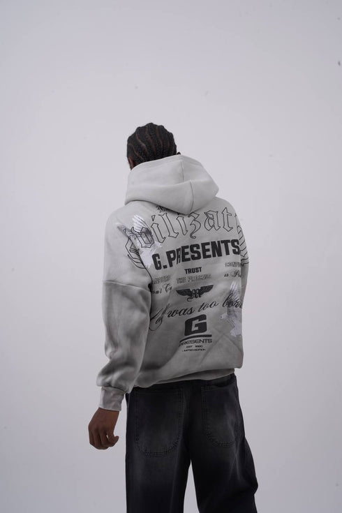Oversized "Civilization" Graphic Hoodie - Unisex Streetwear Sweatshirt