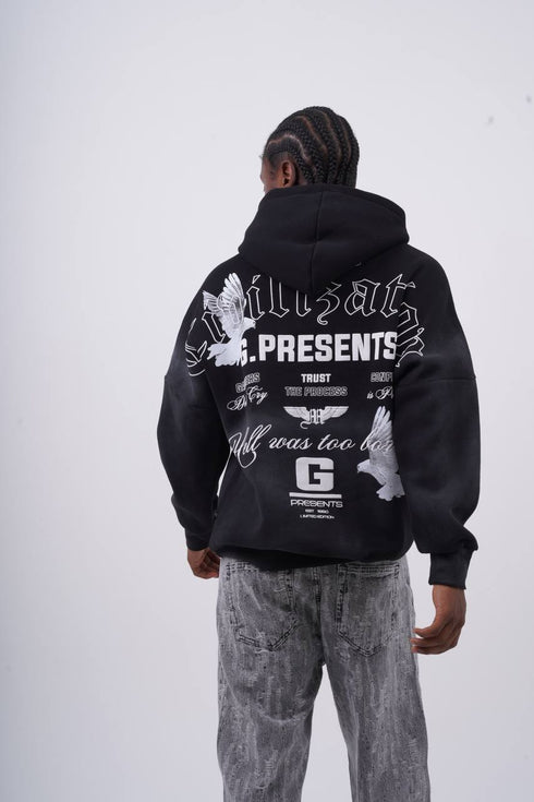 Oversized "Civilization" Graphic Hoodie - Unisex Streetwear Sweatshirt