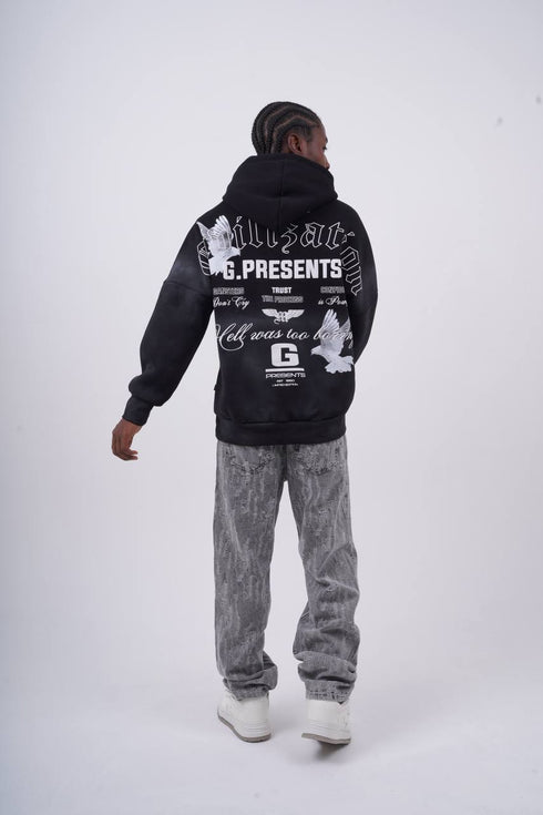 Oversized "Civilization" Graphic Hoodie - Unisex Streetwear Sweatshirt