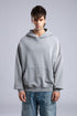 Oversized Distressed Hoodie with 'CATCH' Hood Graphic