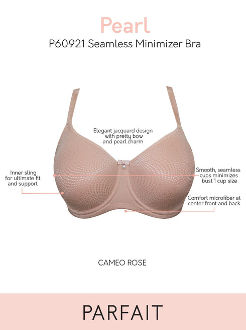 PARFAIT Pearl P60921 Women's Non-padded Seamless Minimizer Full Busted Bra - Cameo Rose
