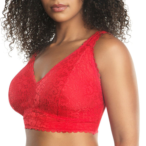 PARFAIT Adriana P5482 Women's Curvy and Full Bust Supportive Wire-free Lace Bra - Racing red