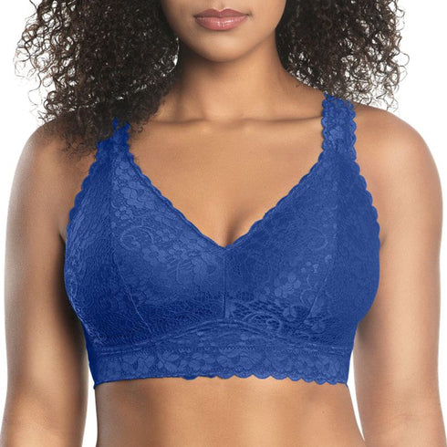 PARFAIT Adriana P5482 Women's Curvy and Full Bust Supportive Wire-free Lace Bra - Sapphire