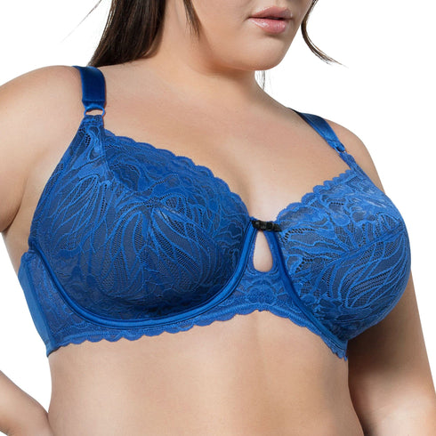 PARFAIT Charlotte Lace 6922 Women's Full Bust Lace Unlined Wired Bra - Sapphire