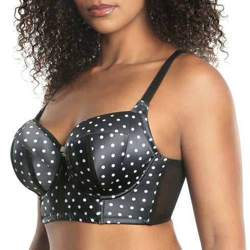 PARFAIT Charlotte Longline 6977 Women's Full Bust Padded Bra - Black Dot