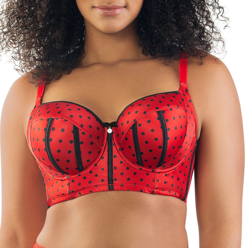 PARFAIT Charlotte Longline 6977 Women's Full Bust Padded Bra - Racing Red Dot