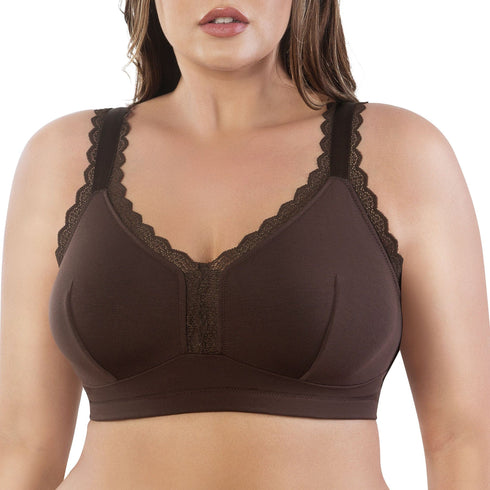 PARFAIT Dalis P5641 Women's Full Busted and Curvy Wire Free Bralette - Deep Nude
