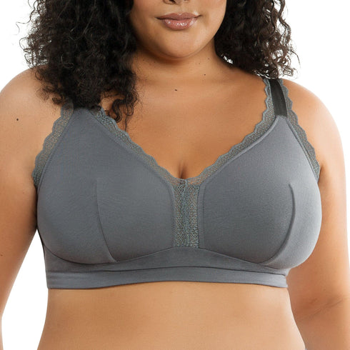 PARFAIT Dalis P5641 Women's Full Busted and Curvy Wire Free Bralette - Charcoal
