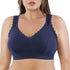 PARFAIT Dalis P5641 Women's Full Busted and Curvy Wire Free Bralette - Navy