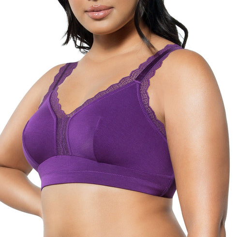 PARFAIT Dalis P5641 Women's Full Busted and Curvy Wire Free Bralette - Amethyst