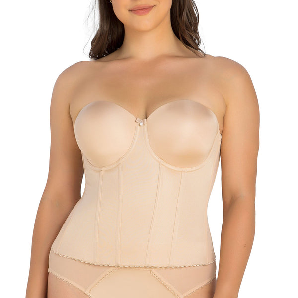 PARFAIT Elise P6097 Women's Full Bust Padded Strapless Full Back Bustier - Bare