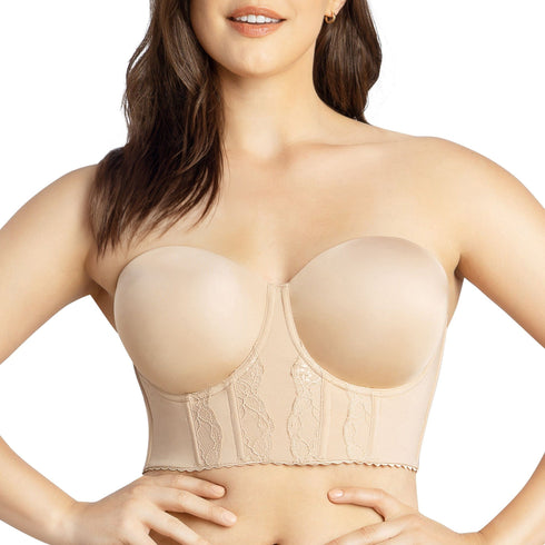 PARFAIT Elissa P50116 Women's Full Bust and Full Figure Strapless Longline Bra - European Nude