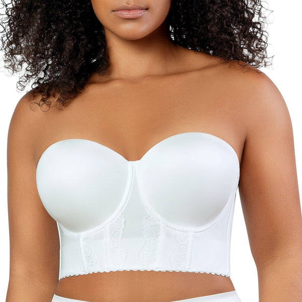 PARFAIT Elissa P50116 Women's Full Bust and Full Figure Strapless Longline Bra  - Pearl White