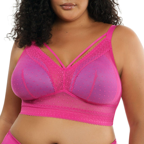 PARFAIT Mia Dot P6011 Women's Full Busted Lightly Padded Wire Free Bra - Bright pink