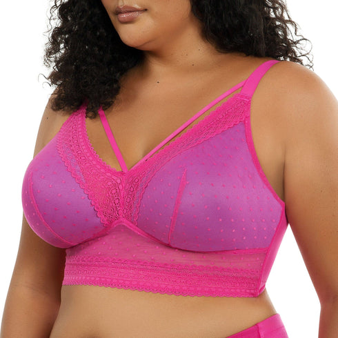 PARFAIT Mia Dot P6011 Women's Full Busted Lightly Padded Wire Free Bra - Bright pink