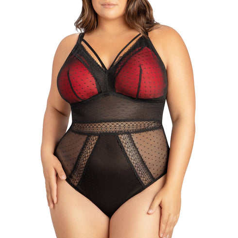 PARFAIT Mia Dot P6017 Women's Sexy Wire-free Bodysuit Lingerie - Black