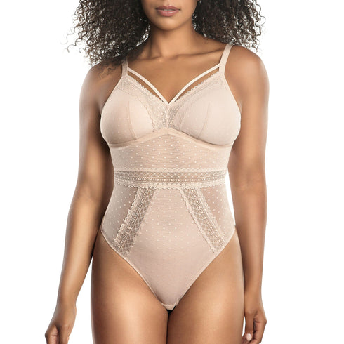 PARFAIT Mia Dot P6017 Women's Sexy Wire-free Bodysuit Lingerie - Cameo Rose