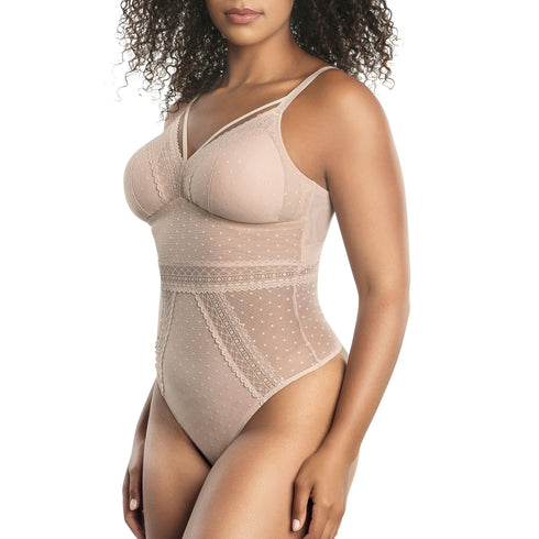 PARFAIT Mia Dot P6017 Women's Sexy Wire-free Bodysuit Lingerie - Cameo Rose