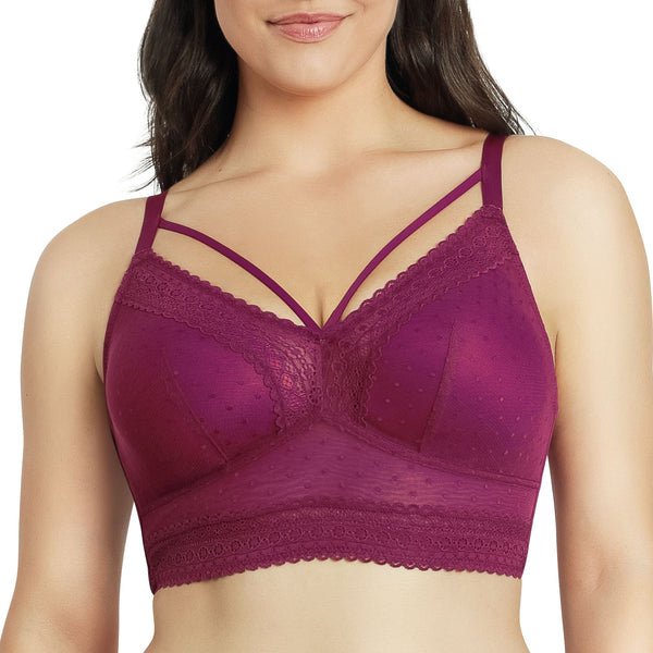 PARFAIT Mia Dot P6011 Women's Full Busted Lightly Padded Wire Free Bra - Blackberry