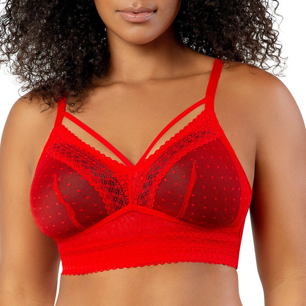 PARFAIT Mia Dot P6011 Women's Full Busted Lightly Padded Wire Free Bra - Racing Red