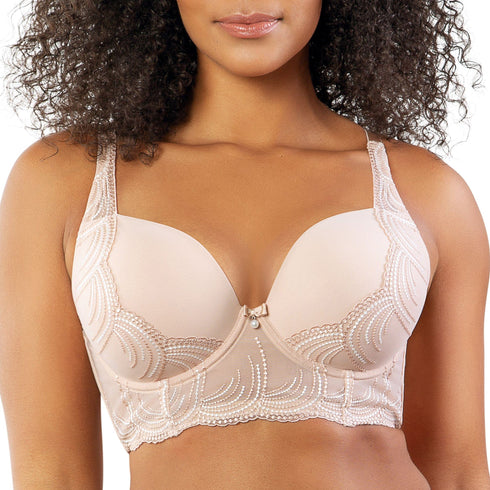 PARFAIT Pearl P6091 Women's Longline Plunge Full Busted Bra - Cameo Rose