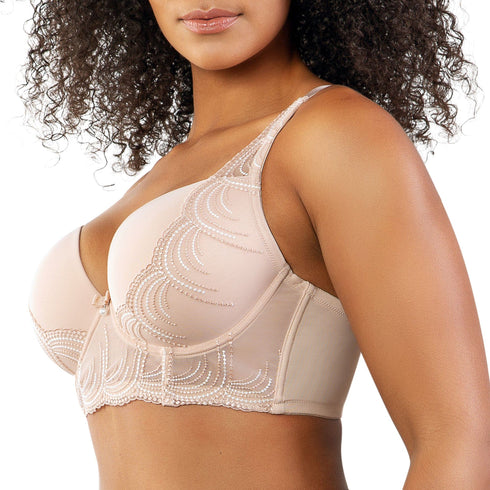 PARFAIT Pearl P6091 Women's Longline Plunge Full Busted Bra - Cameo Rose