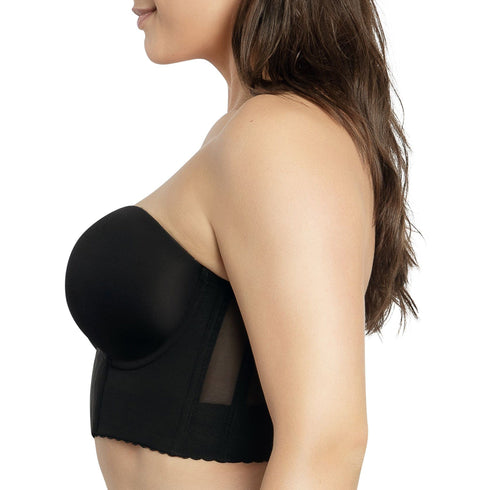 PARFAIT Shea P60671 Women's Full Bust and Full Figure Strapless Longline Bra - Black