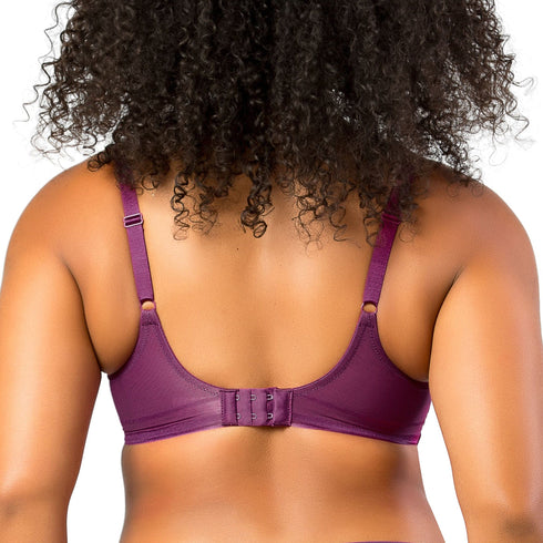 PARFAIT Shea P6062 Women's Full Bust Mesh Plunge Unlined Wired Bra - Blackberry
