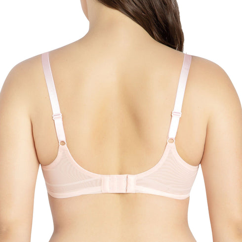 PARFAIT Shea P6062 Women's Full Bust Mesh Plunge Unlined Wired Bra - Petal Pink