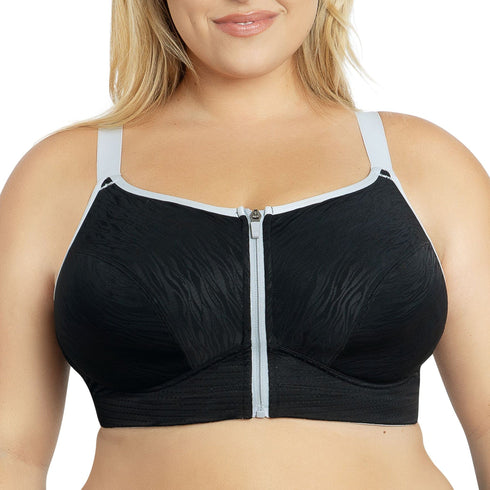 PARFAIT Wave P6052 Women's Wire-Free Front Closure Sports Bra - Black