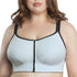PARFAIT Wave P6052 Women's Wire-Free Front Closure Sports Bra - Silver