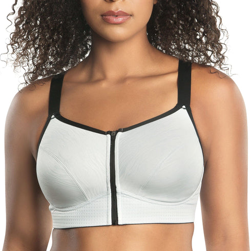 PARFAIT Wave P6052 Women's Wire-Free Front Closure Sports Bra - Silver