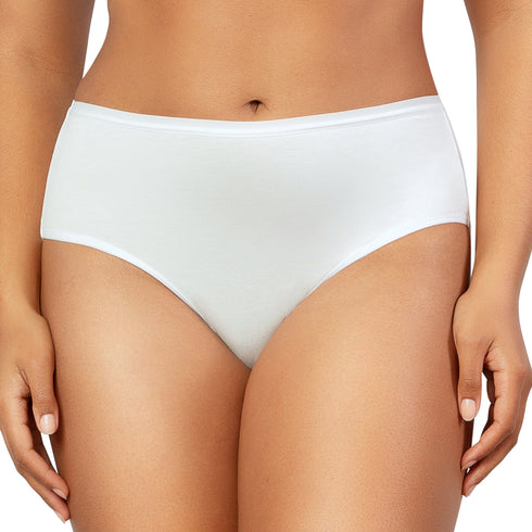 PARFAIT Cozy Brief PP5032 Cotton Like Fabric Full Coverage - Pearl White