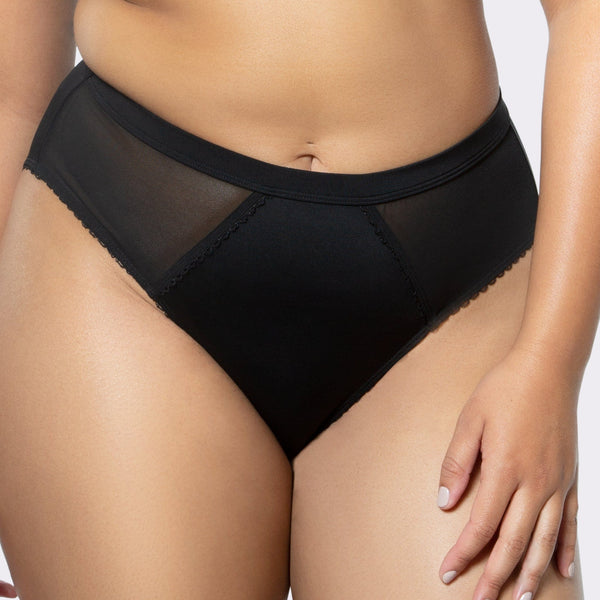 PARFAIT Micro Dressy PP306 French Cut High Waisted Sexy Sheer Panties (2 Pack) - Black