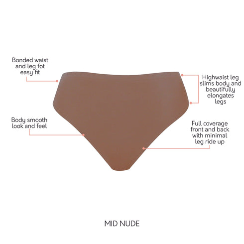 PARFAIT Bonded French Cut PP5031 Body Smoothing Panties with No Visible Panty Lines - Mid Nude