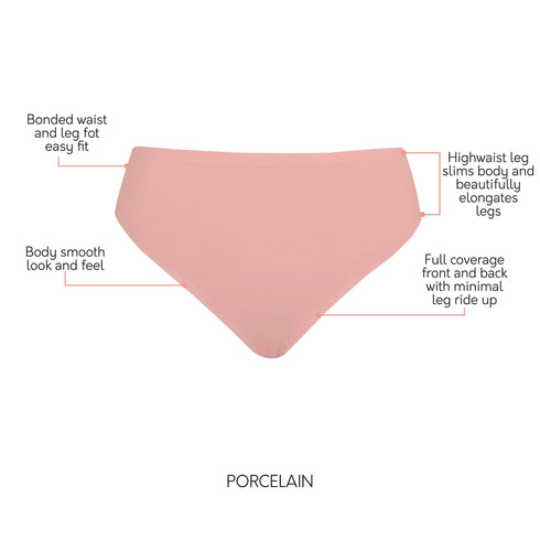 PARFAIT Bonded French Cut PP5031 Body Smoothing Panties with No Visible Panty Lines - Porcelain