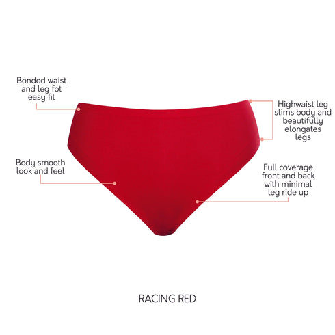 PARFAIT Bonded French Cut PP5031 Body Smoothing  Panties with No Visible Panty Lines  - Racing Red