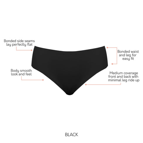 PARFAIT Bonded Hipster PP505 with No Visible Panty Lines - Black