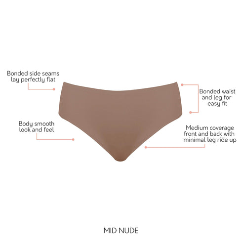 PARFAIT Bonded Hipster PP505 with No Visible Panty Lines - Mid Nude