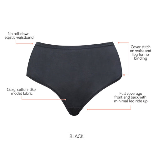 PARFAIT Cozy Brief PP5032 Cotton Like Fabric Full Coverage - Black