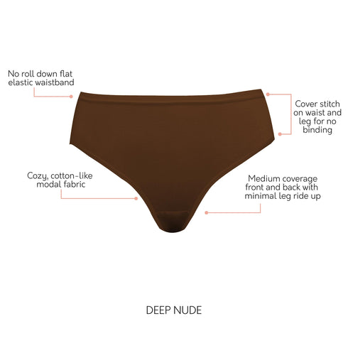 PARFAIT Cozy Hipster PP504 Cotton Like fabric Full Coverage - Deep Nude